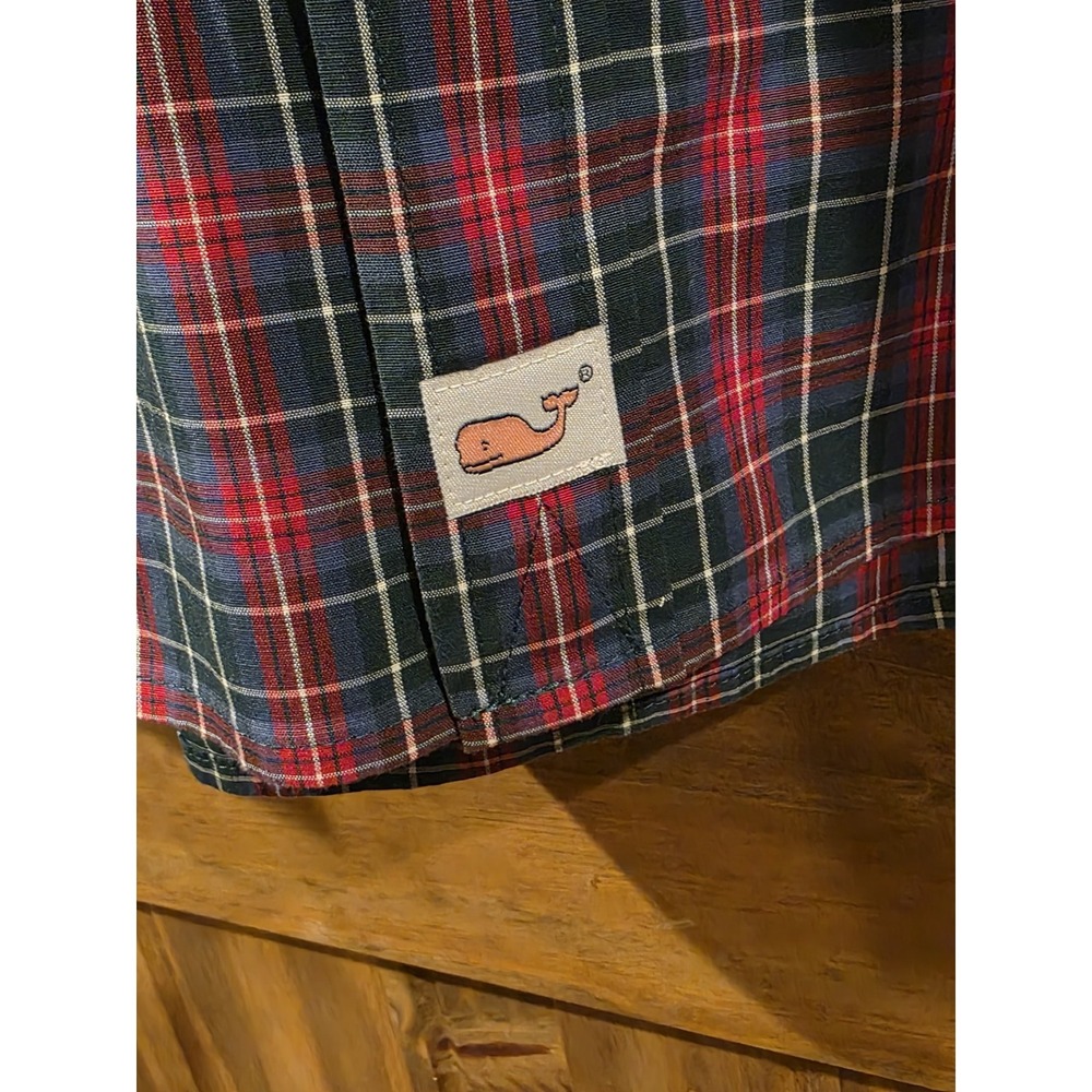 VINEYARD VINES Performance‎ Shirt Men Large Button Down Red Plaid Nylon Stretch - Picture 4 of 4